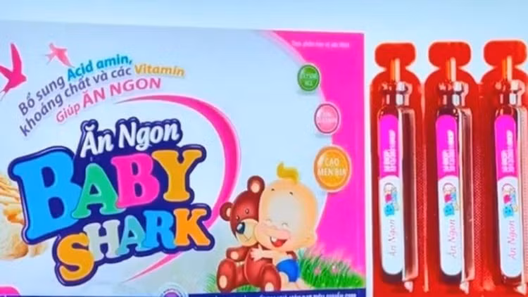 Hình ảnh sản phẩm ăn ngon Baby Shark nghi là giả/ Ảnh VTV