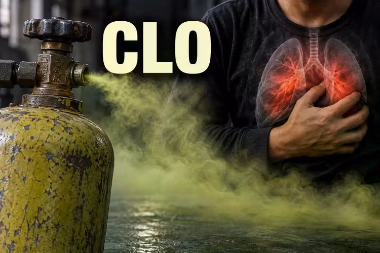 Khí clo có tính oxy hóa mạnh, có thể gây tổn thương đường hô hấp, phù phổi cấp, thậm chí suy hô hấp nguy hiểm. Ảnh minh họa/nguồn tieudung.giadinhonline.vn