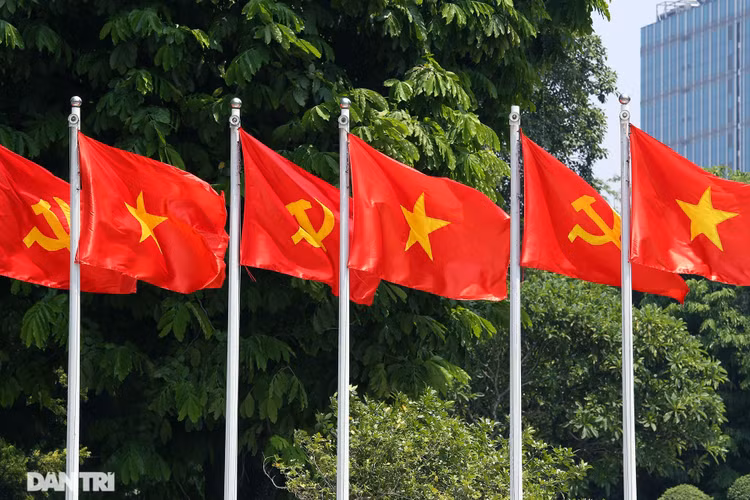 Hà Nội: Cờ Tổ quốc đỏ rực khắp phố phường mừng ngày Quốc Khánh - 3