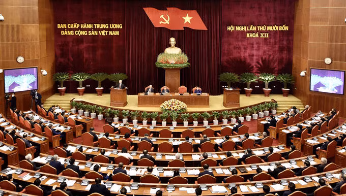 Toàn cảnh Hội nghị Trung ương 14, khóa XII. Ảnh: VGP/Nhật Bắc