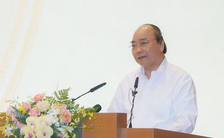 Thủ tướng Nguyễn Xuân Phúc phát biểu tại buổi gặp mặt. - Ảnh: VGP/Quang Hiếu