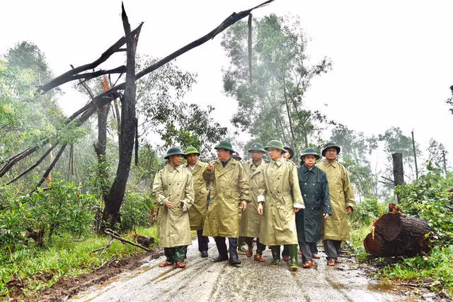 40 công nhân, chuyên gia thủy điện Rào Trăng 3 di chuyển bằng đường rừng đến Rào Trăng 4 - Ảnh 1.