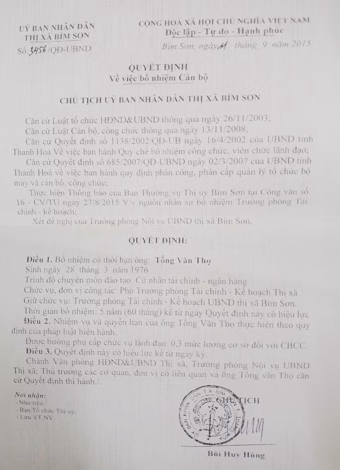 Thu hồi các quyết định bổ nhiệm thần tốc một trưởng phòng ở Thanh Hóa - Ảnh 2.