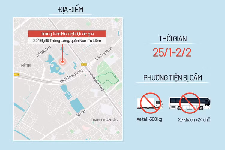 Bản đồ cấm đường phục vụ Đại hội Đảng ảnh 1