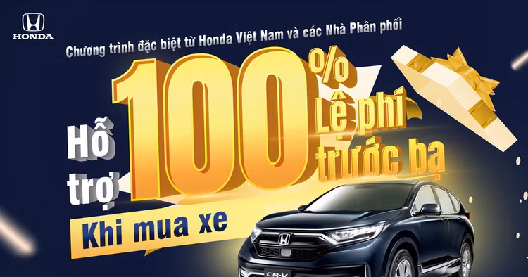 Hỗ trợ 100% lệ phí trước bạ cho khách hàng mua Honda CR-V trong tháng 7 