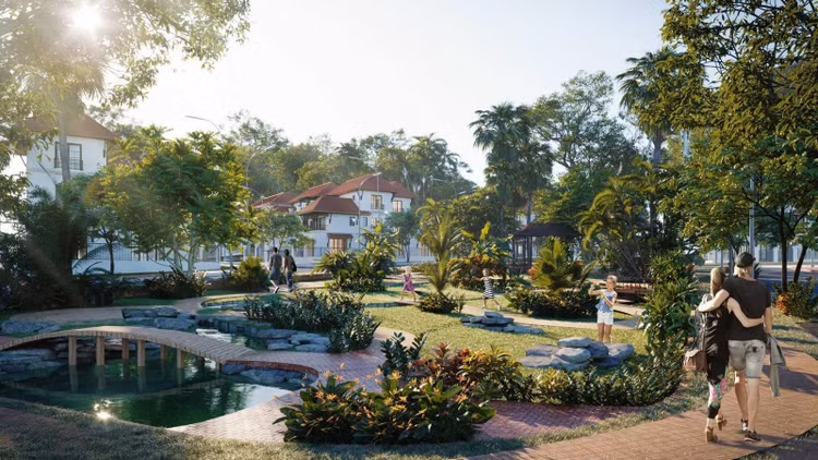 Phân khu Tropical Park sở hữu 3 trong 4 công viên của toàn dự án. (Ảnh phối cảnh minh họa)