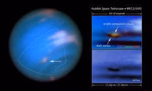 Siêu bão trên sao Hải vương lọt tầm ngắm của Hubble ảnh 1