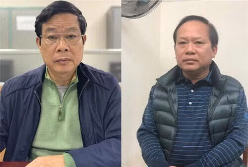 Ông Nguyễn Bắc Son và Trương Minh Tuấn (từ trái qua). Ảnh:&nbsp;Bộ Công an.