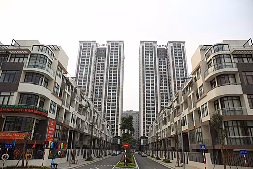 Khu chung cư MonCity - nơi có một số hộ cư dân mới bị cắt nước vì không nộp phí dịch vụ.&nbsp;