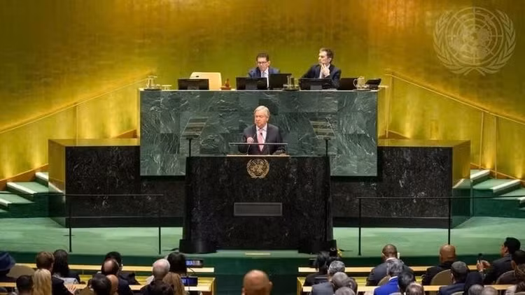 Tổng Thư ký Liên hợp quốc António Guterres phát biểu khai mạc Phiên thảo luận cấp cao Đại hội đồng Liên hợp quốc khóa 81. (Ảnh: Website Đại hội đồng Liên hợp quốc)
