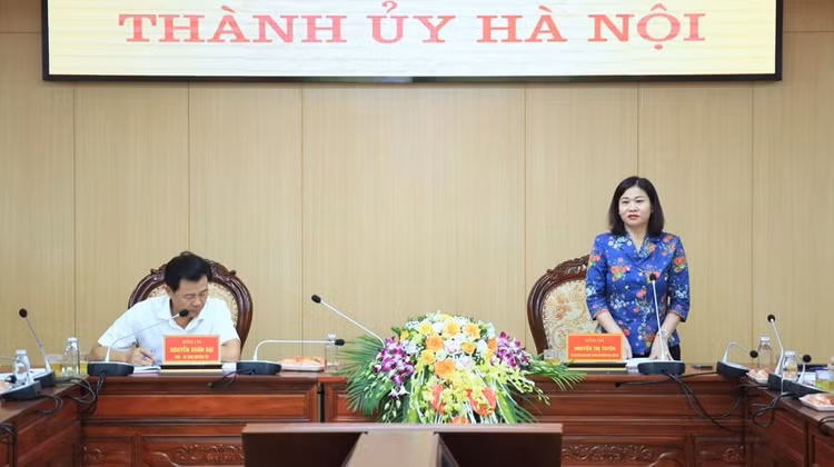 Phó Bí thư Thường trực Thành ủy Hà Nội Nguyễn Thị Tuyến kết luận buổi kiểm tra.
