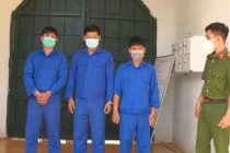 Các đối tượng tại cơ quan điều tra. Ảnh: Công an tỉnh Đắk Nông.