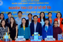 Nghiệm thu đề tài xây dựng quy trình sản xuất sản phẩm mỹ phẩm từ dịch chiết yến sào Khánh Hòa năm 2019.
