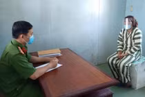 Hồ Thị Nga tại cơ quan điều tra. 