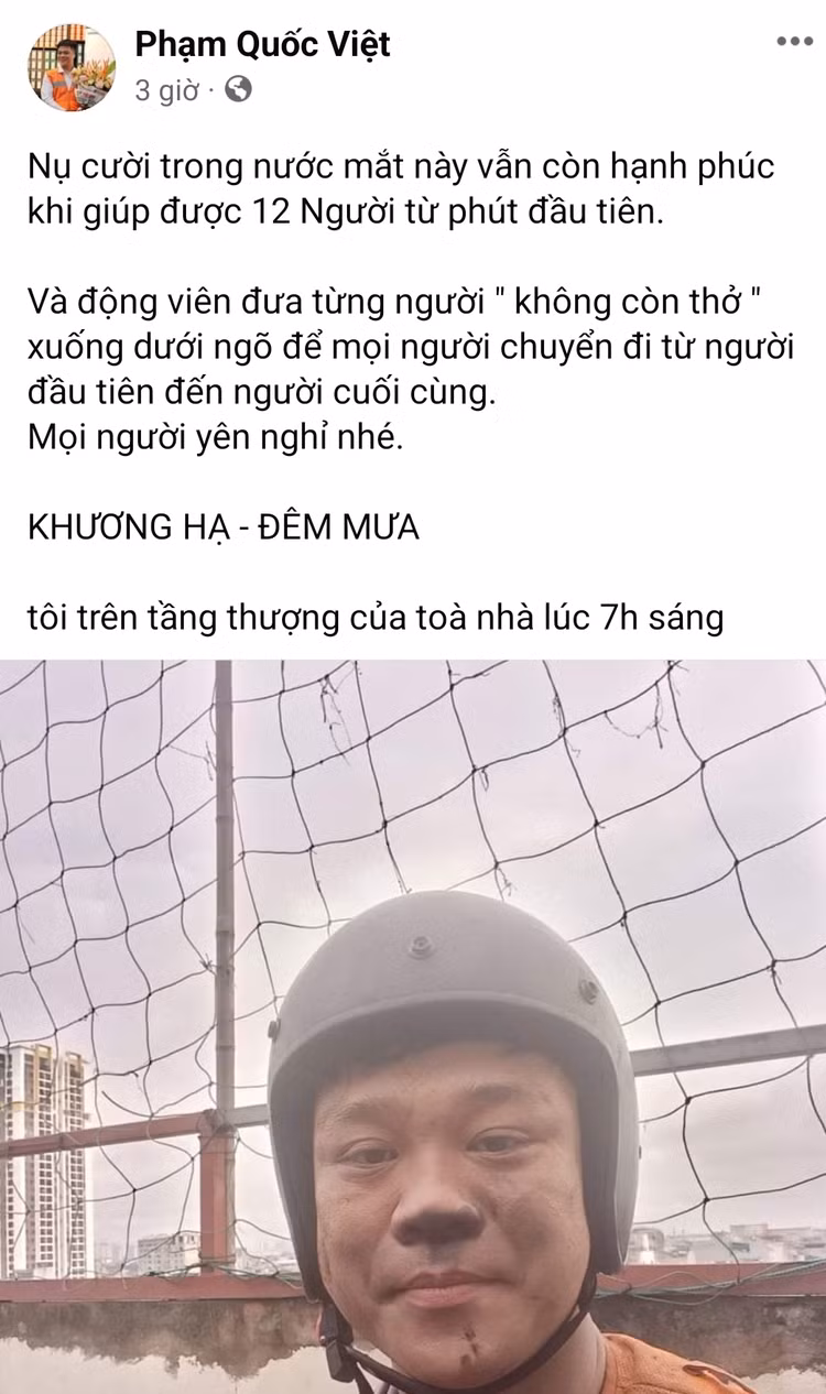 Cháy chung cư mini ở Hà Nội: Xúc động dòng chia sẻ của thanh niên cứu 12 người Chay chung cu mini o Ha Noi: Xuc dong dong chia se cua thanh nien cuu 12 nguoi