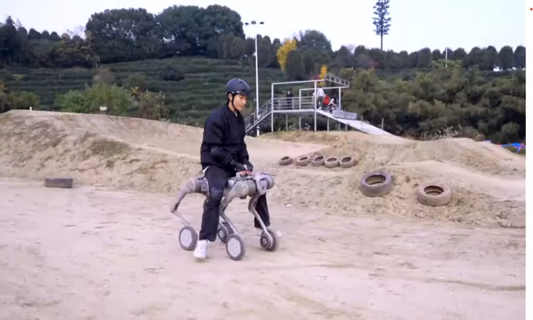 Ra mắt robot chó đầu tiên trên thế giới có thể chở người Ra mat robot cho dau tien tren the gioi co the cho nguoi