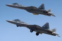 Các tiêm kích Su-57 thuộc Lực lượng Hàng không Vũ trụ Nga.