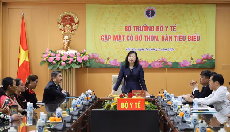 Bộ trưởng Đào Hồng Lan phát biểu tại buổi gặp mặt