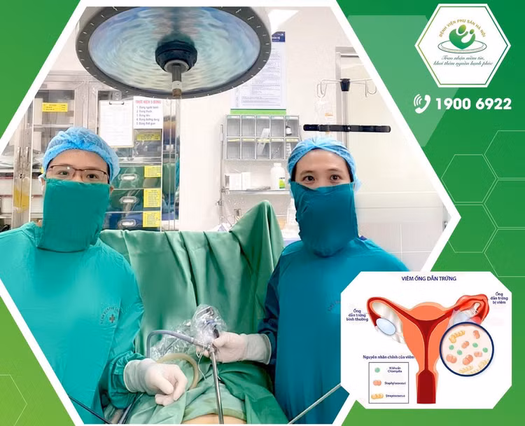 Phẫu thuật cho bệnh nhân bị ứ mủ do viêm phần phụ - Ảnh BVCC