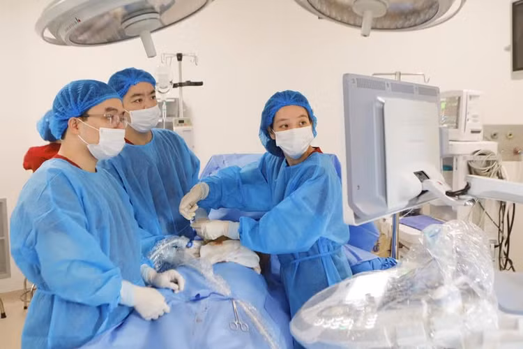 Lần đầu tiên đặt shunt dẫn lưu màng phổi cứu thai nhi trong bụng mẹ - Ảnh BVCC Lần đầu tiên đặt shunt dẫn lưu màng phổi cứu thai nhi trong bụng mẹ - Ảnh BVCC